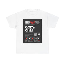 Load image into Gallery viewer, Religious Unisex Heavy Cotton Tee, Spiritual Christian Shirt, Faith Inspired T-Shirt, Religious Gift, GODs Child Nutritional Tee
