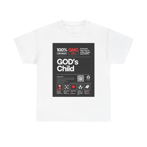 Religious Unisex Heavy Cotton Tee, Spiritual Christian Shirt, Faith Inspired T-Shirt, Religious Gift, GODs Child Nutritional Tee